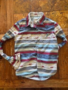 Roper Kids Multicolor Striped Western Button-Down Shirt